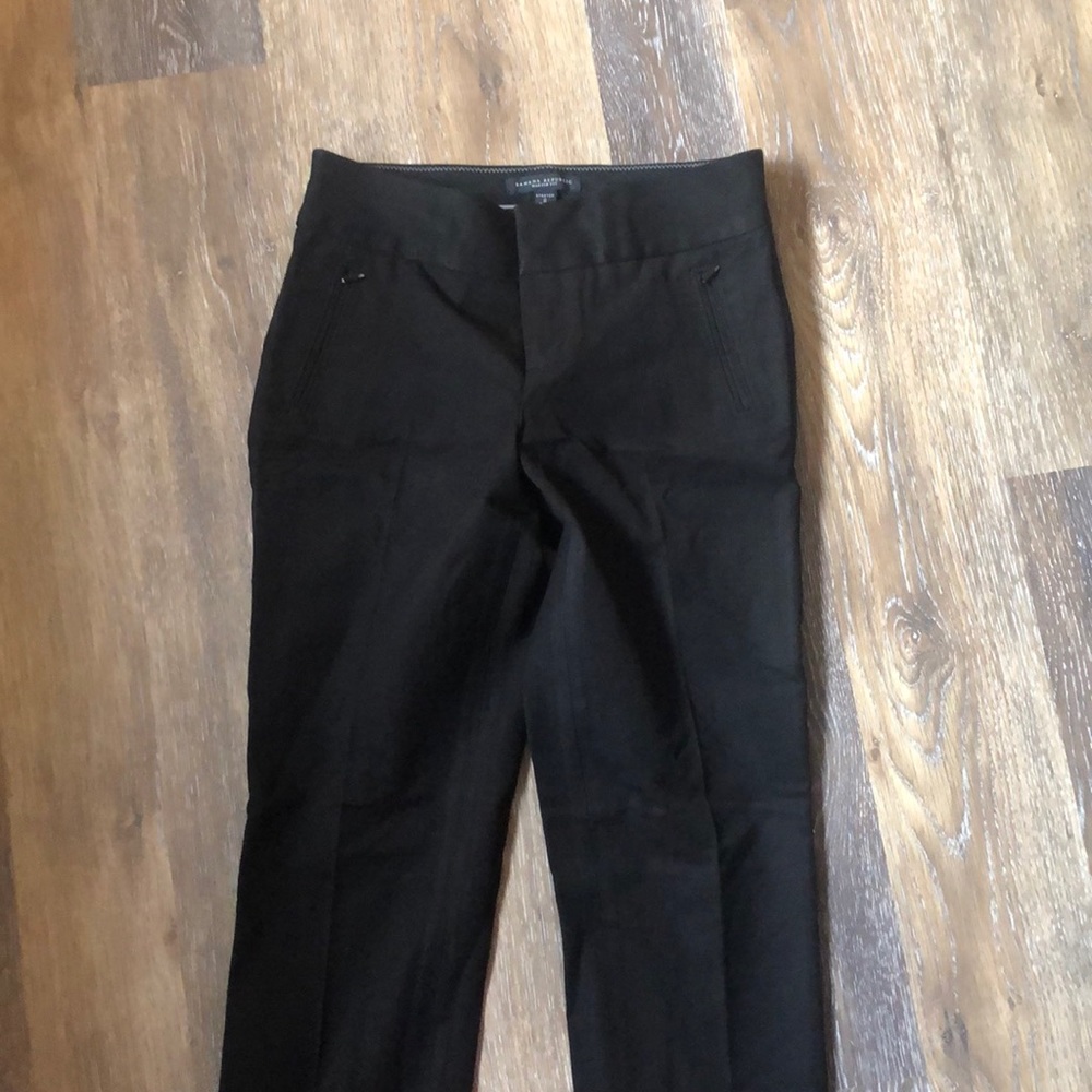 Straight leg stretch black dress pants